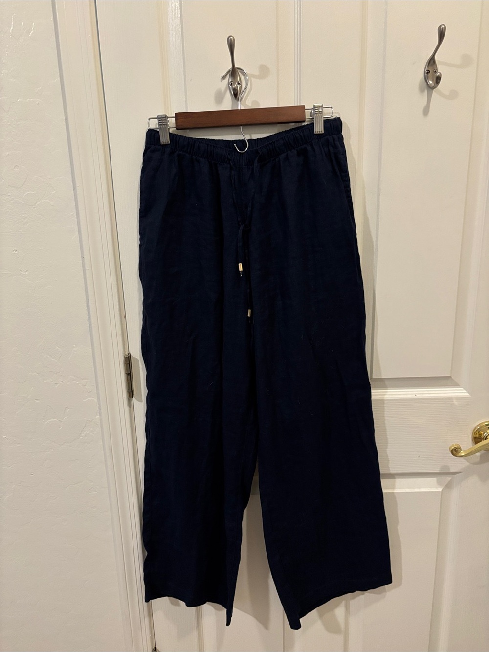 NWOT C & C CALIFORNIA LINEN PANTS NAVY BLUE SIZE M